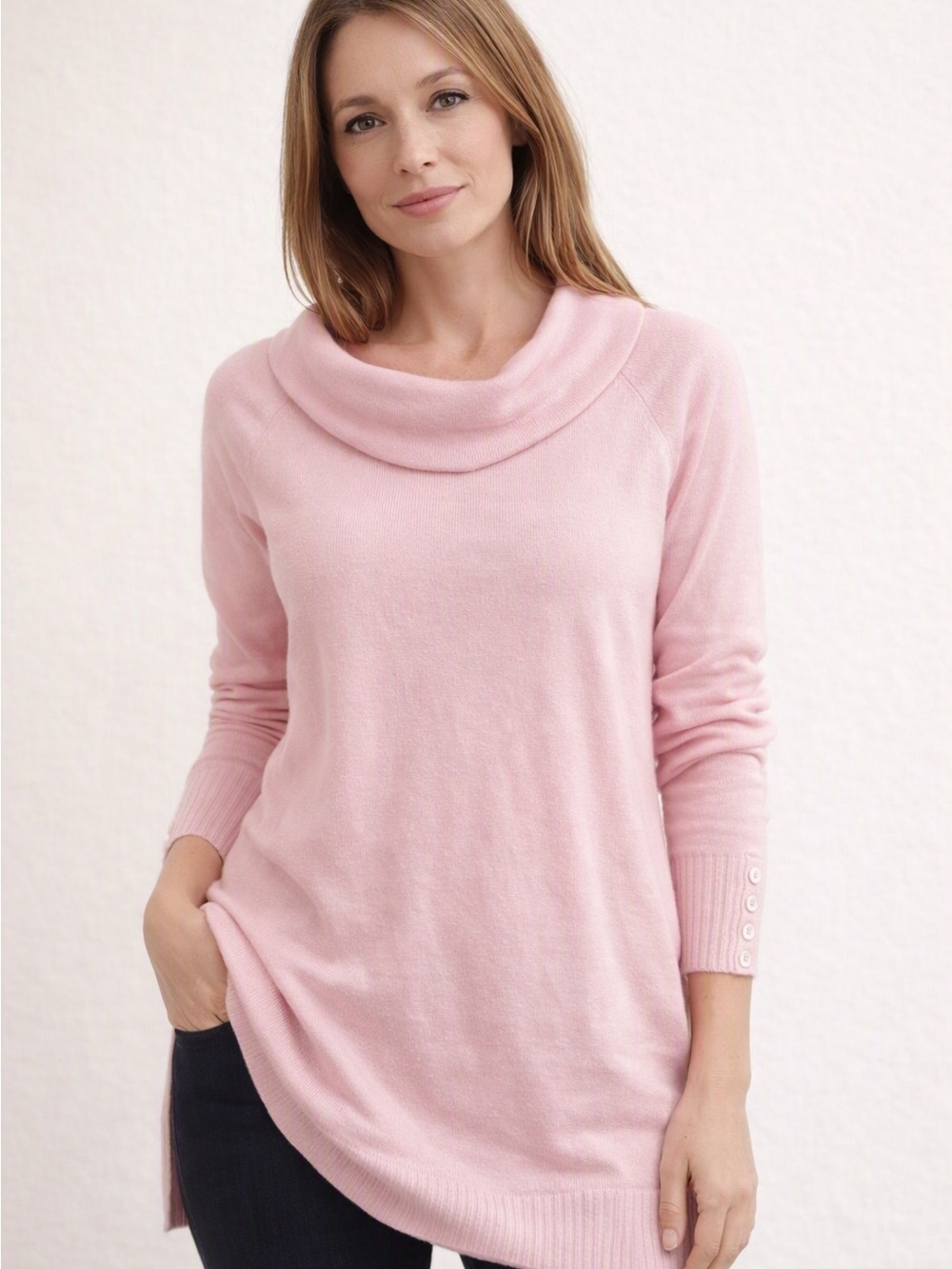 Lauren Ralph Lauren Light Pink Cowl Neck Sweater